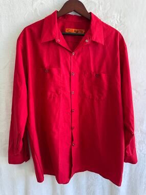 Red Kap Streetwear Biker Mens Long Sleeve Red XXL NWOT